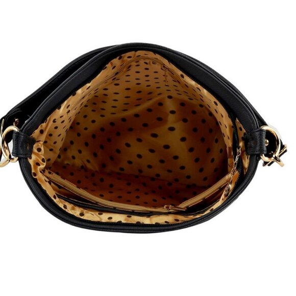 American Flag Red White Blue Rhinestone Bling Black Hobo Crossbody Shoulder Bag - Picture 9 of 13